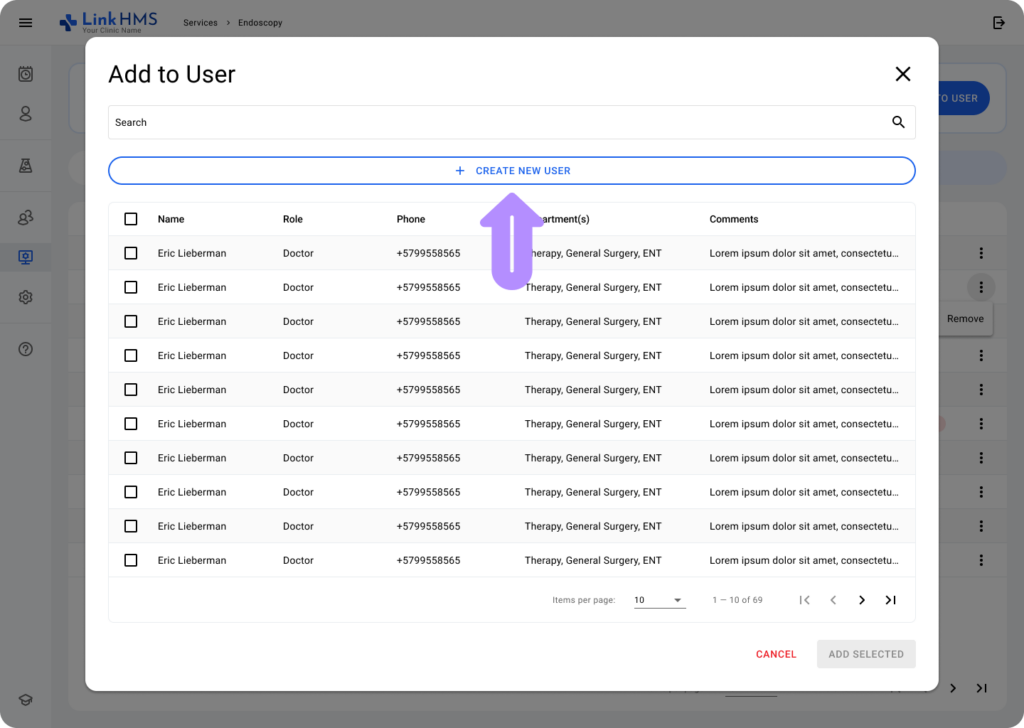 aplication screen