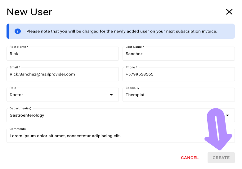 aplication screen