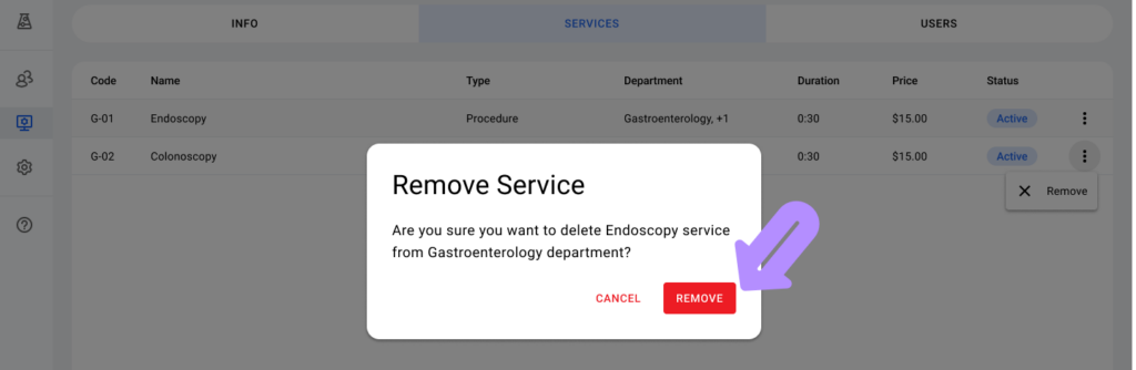 aplication screen