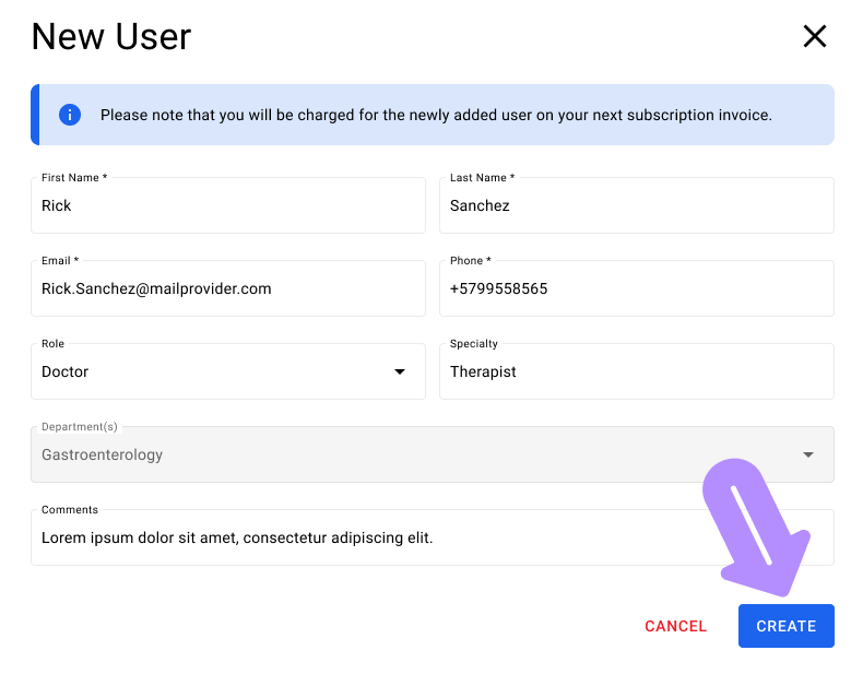 aplication screen