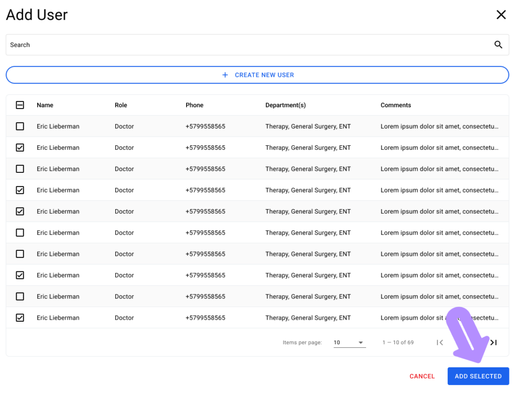 aplication screen