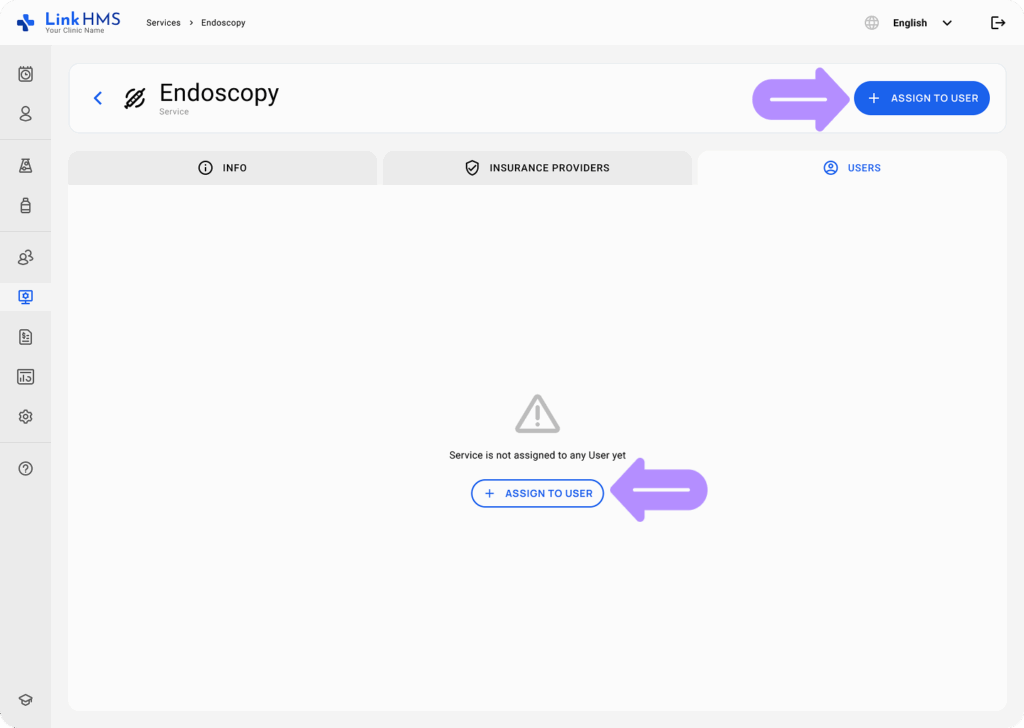 LinkHMS creating and assigning users within a service 3