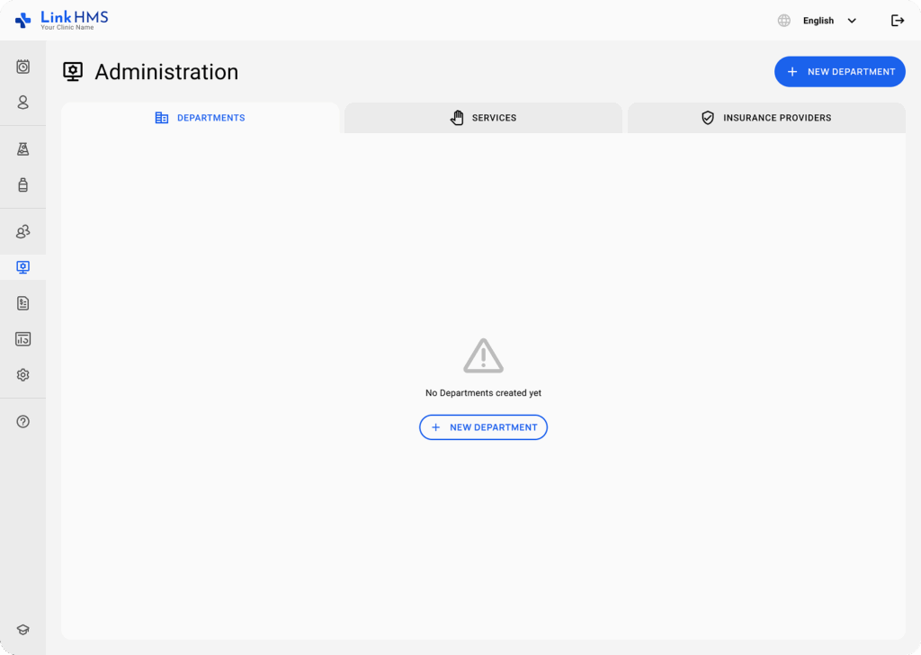 LinkHMS creating and editing a department 2