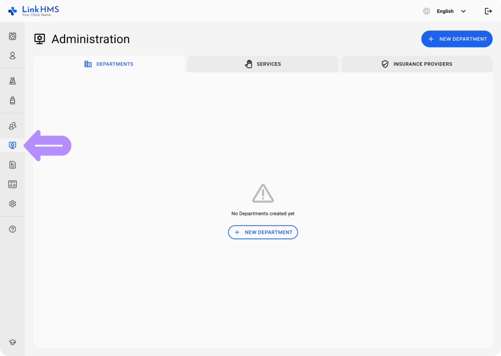 LinkHMS creating and editing a department 3