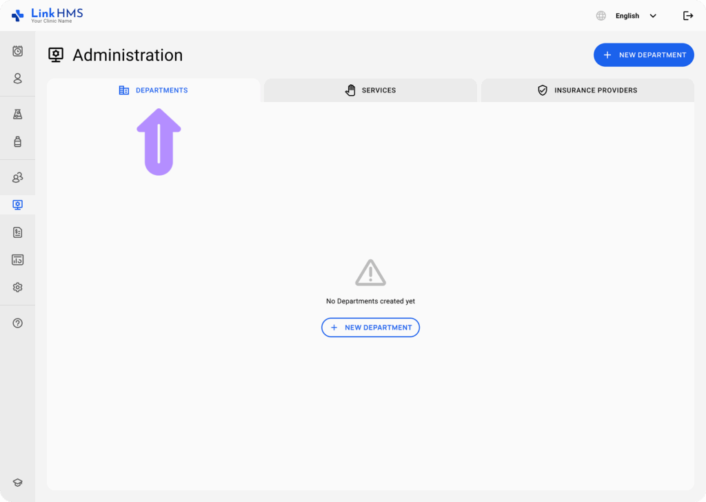 LinkHMS creating and editing a department 4