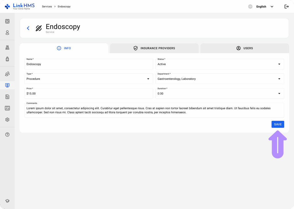 LinkHMS creating and editing services 6