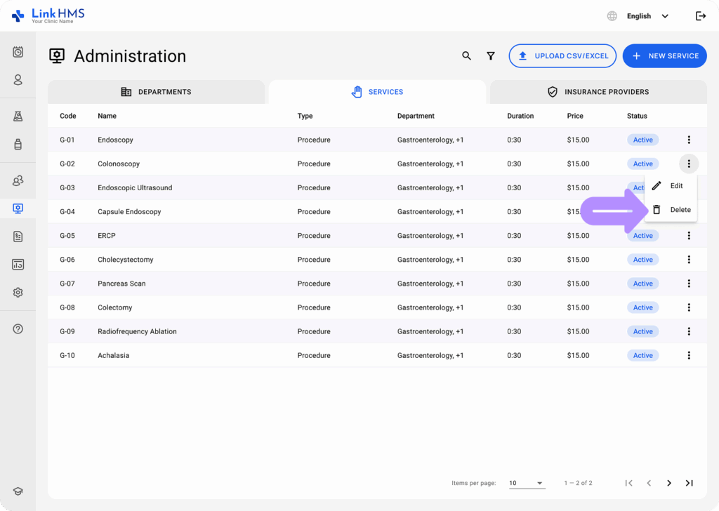 LinkHMS creating and editing services 7