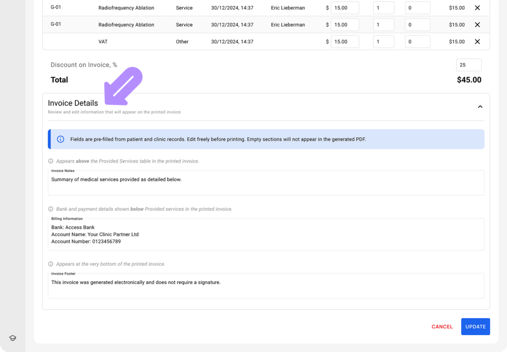 LinkHMS edit invoices 2