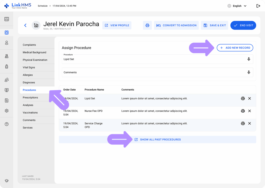 LinkHMS manage the outpatient visits 10
