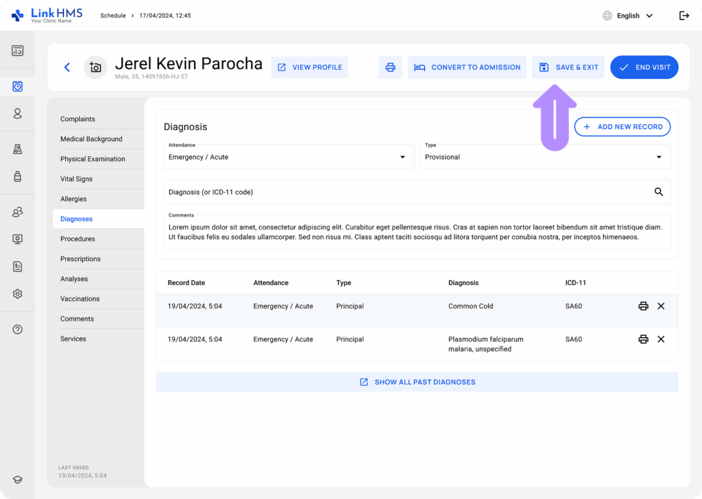 LinkHMS manage the outpatient visits 16