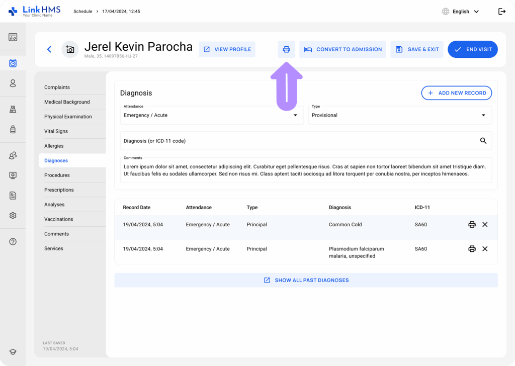 LinkHMS manage the outpatient visits 17