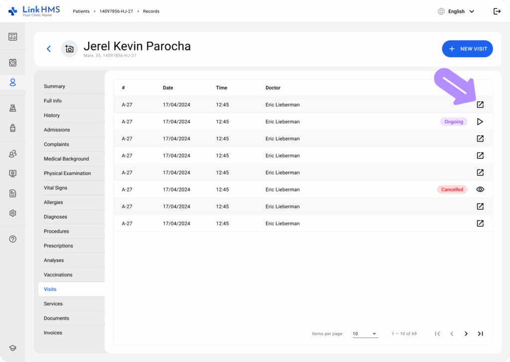 LinkHMS manage the outpatient visits 20