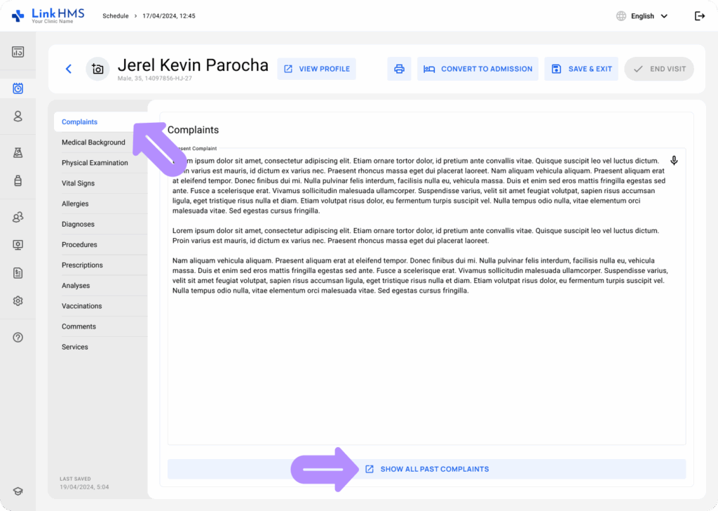 LinkHMS manage the outpatient visits 3