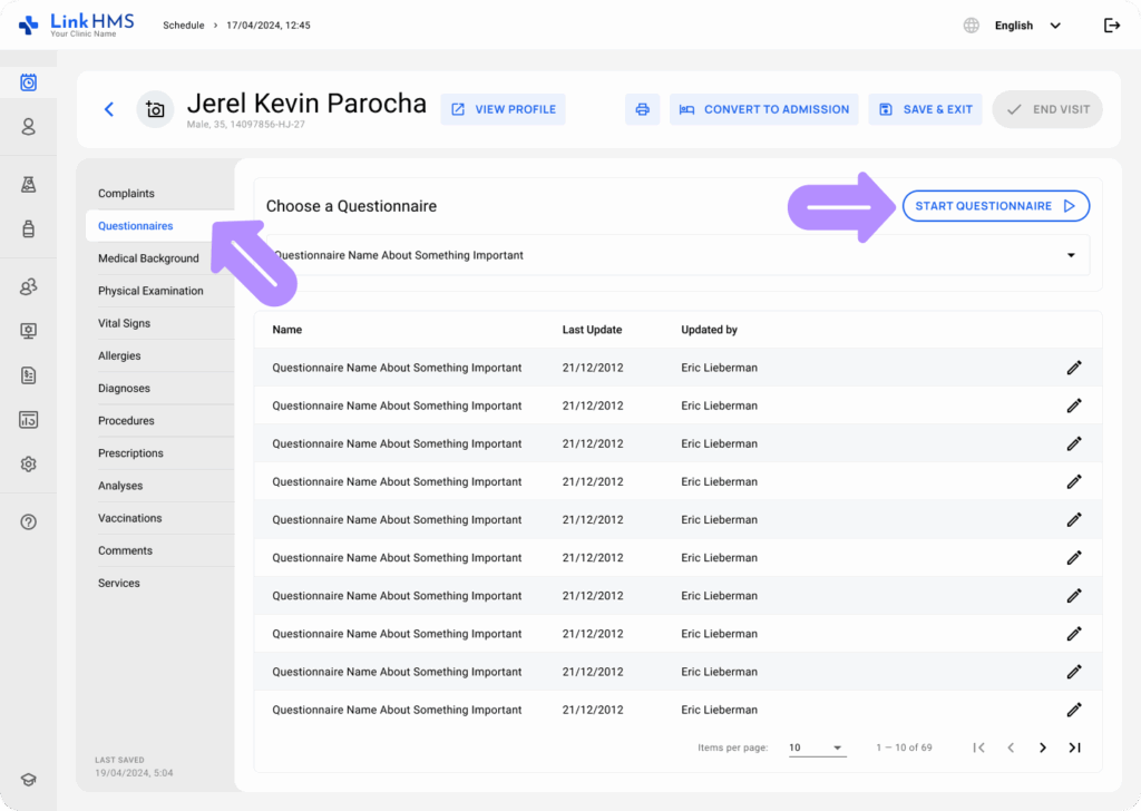 LinkHMS manage the outpatient visits 4