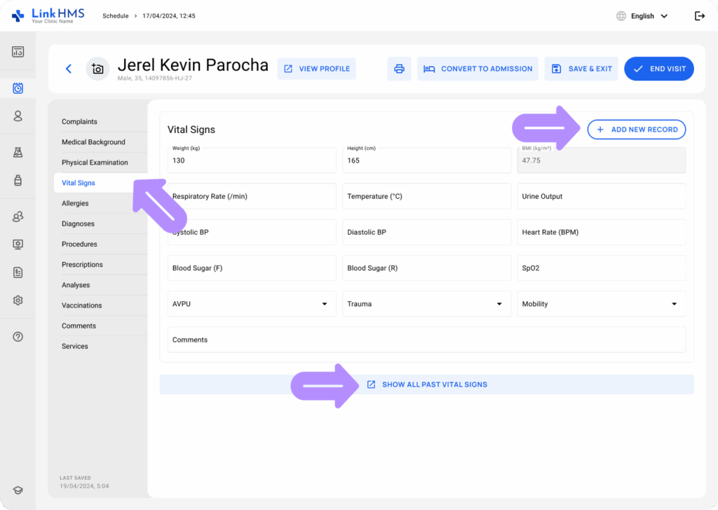 LinkHMS manage the outpatient visits 7