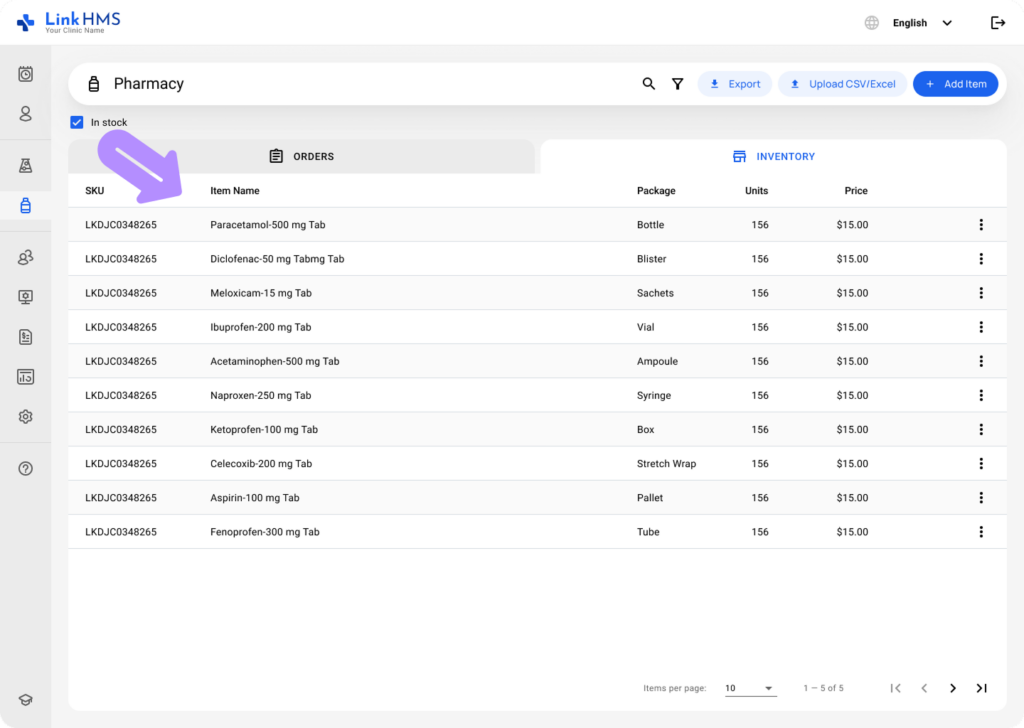 LinkHMS add inventory 5