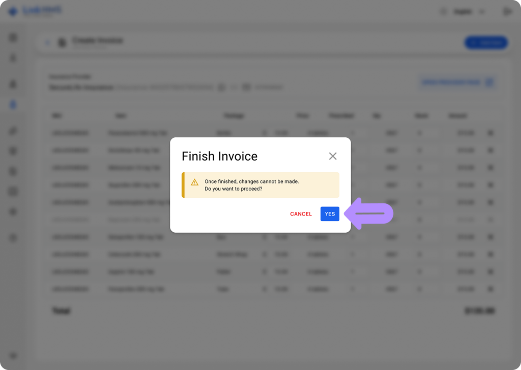 LinkHMS create prescription invoice 4