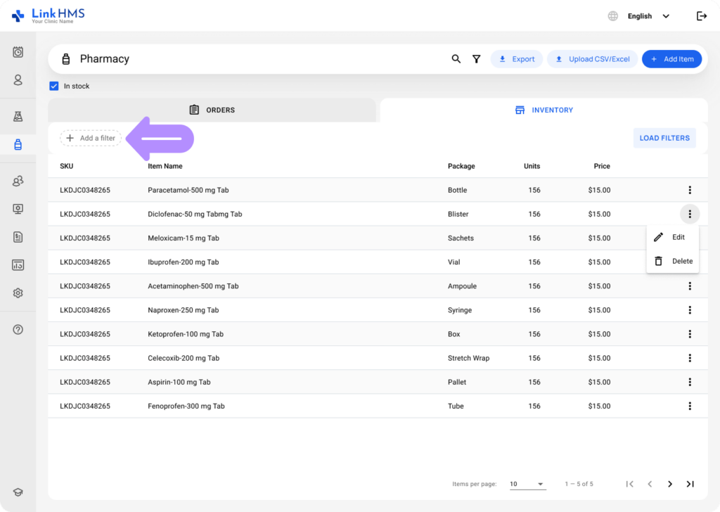 LinkHMS manage inventory 4