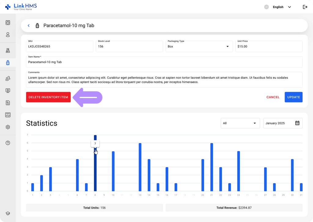 LinkHMS manage inventory 9