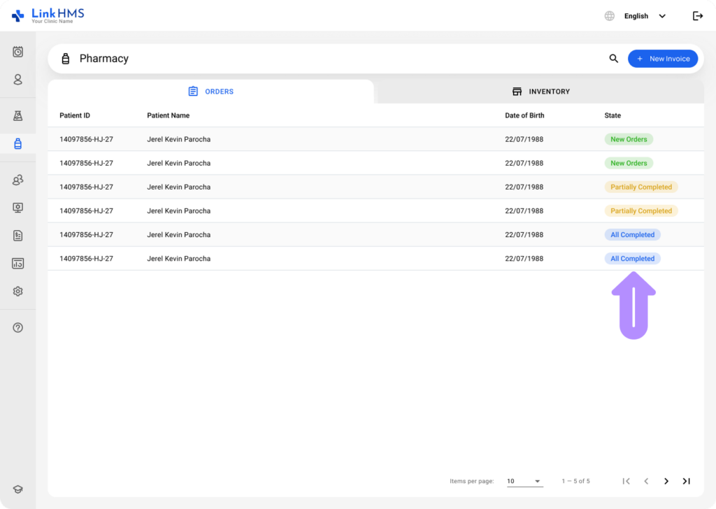 LinkHMS manage prescription order 2