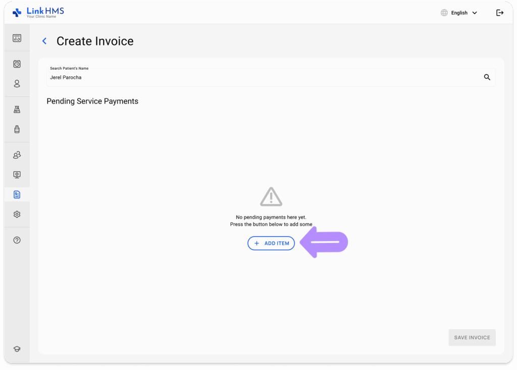 LinkHMS create invoices 4