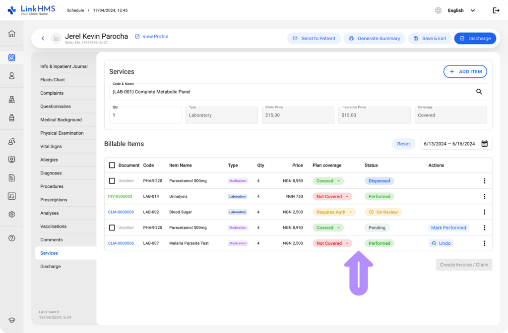 LinkHMS add services 5