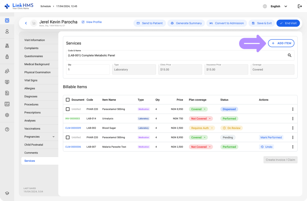 LinkHMS add services 1