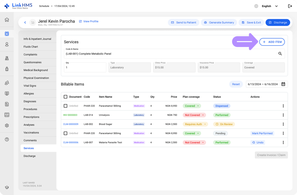 LinkHMS add services 3