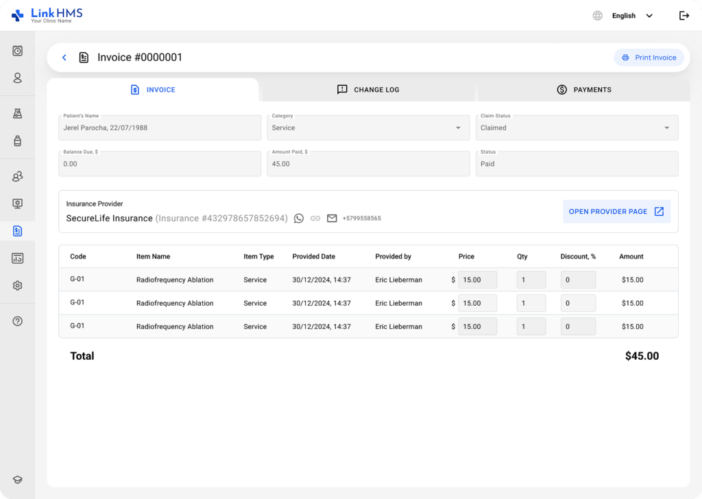 LinkHMS edit invoices 10