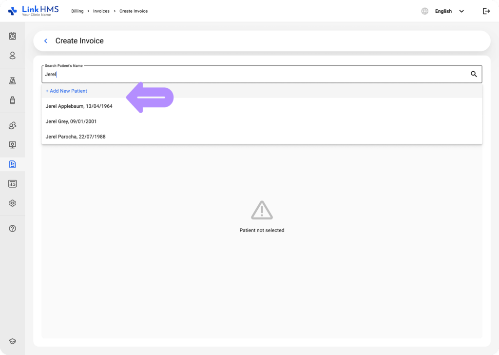 LinkHMS invoice creation 3