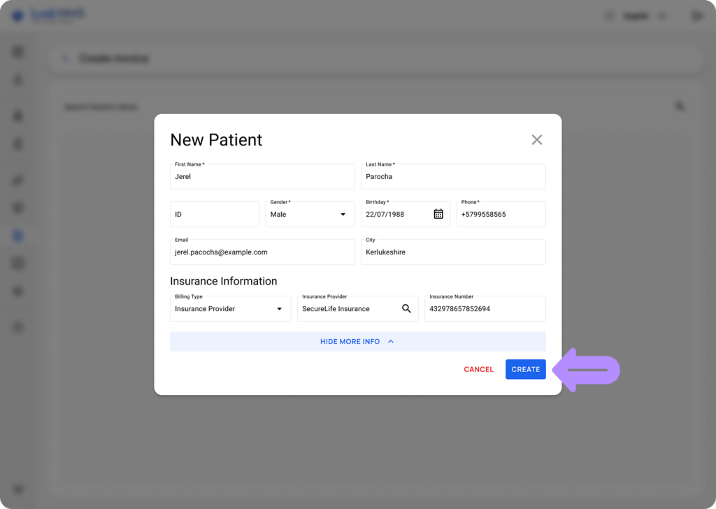 LinkHMS invoice creation 4