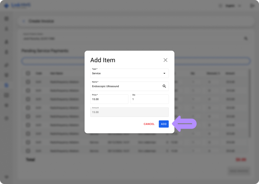 LinkHMS invoice creation 7