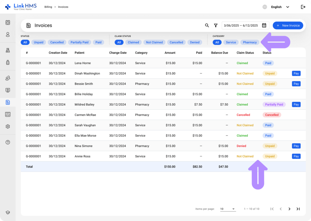 LinkHMS invoicing process 5