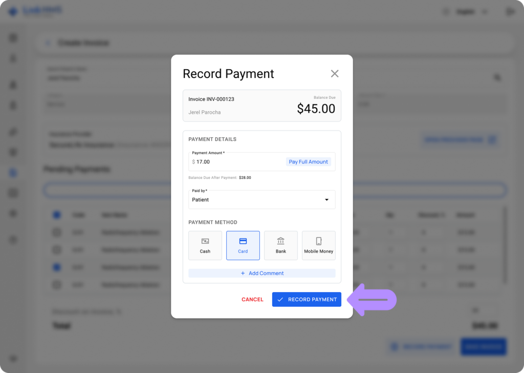 LinkHMS invoicing process 6