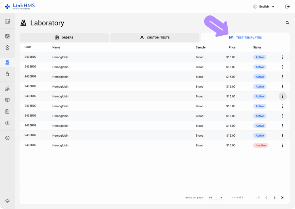 LinkHMS built-in templates 1