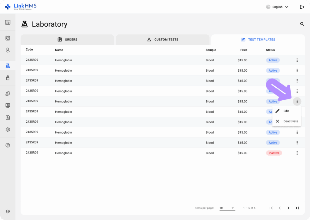 LinkHMS built-in templates 10