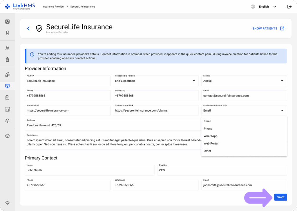 LinkHMS new insurance provider 12