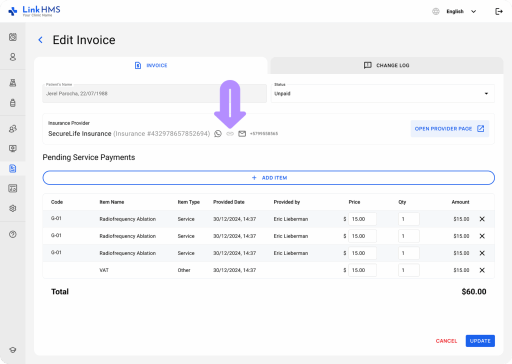 LinkHMS submit insurance claims 2
