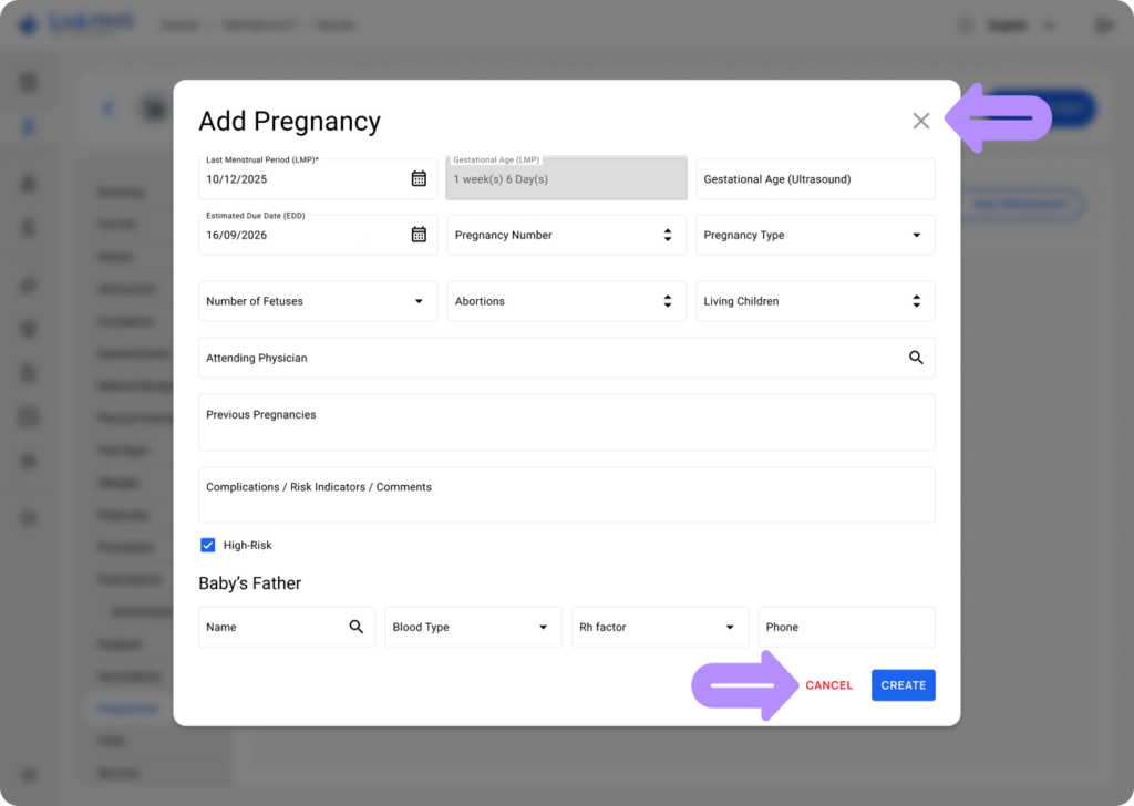 LinkHMS add the pregnancy 1