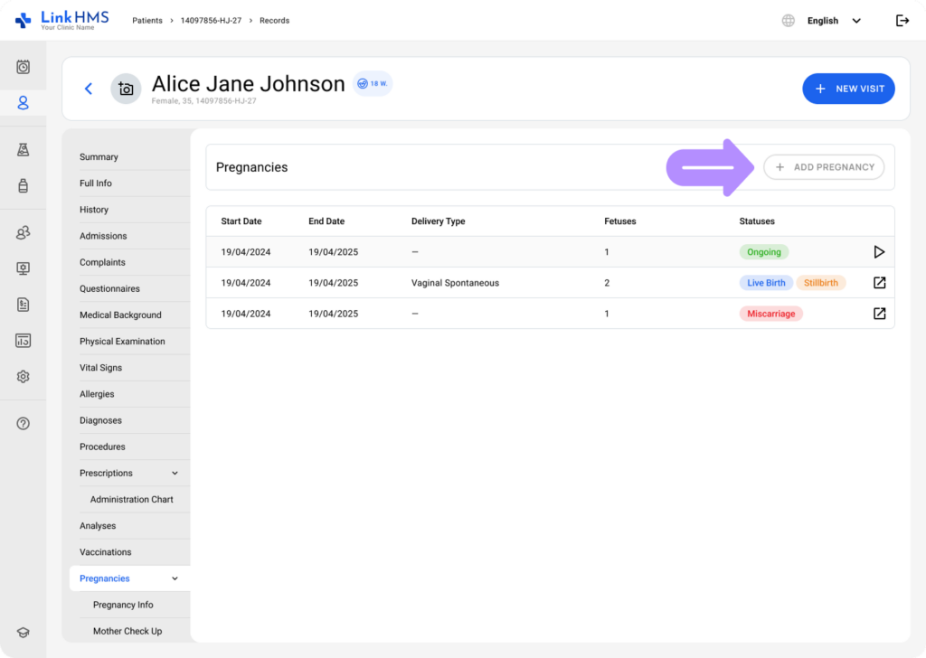 LinkHMS add the pregnancy 11