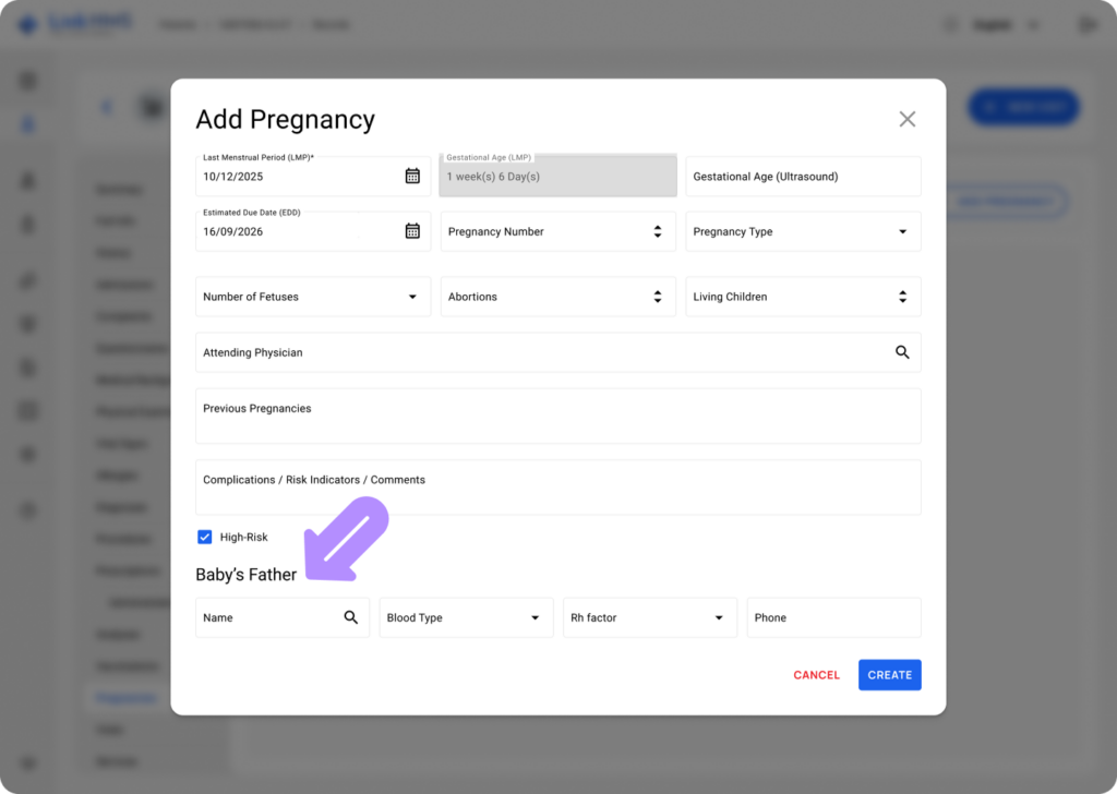 LinkHMS add the pregnancy 3