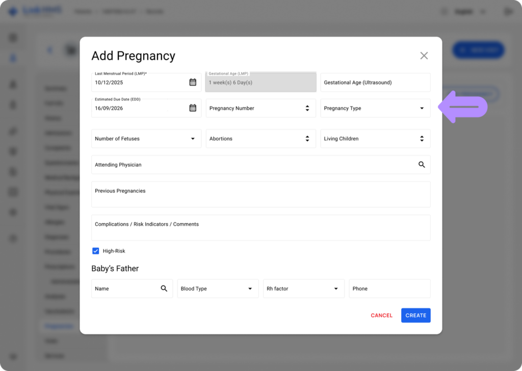 LinkHMS add the pregnancy 5