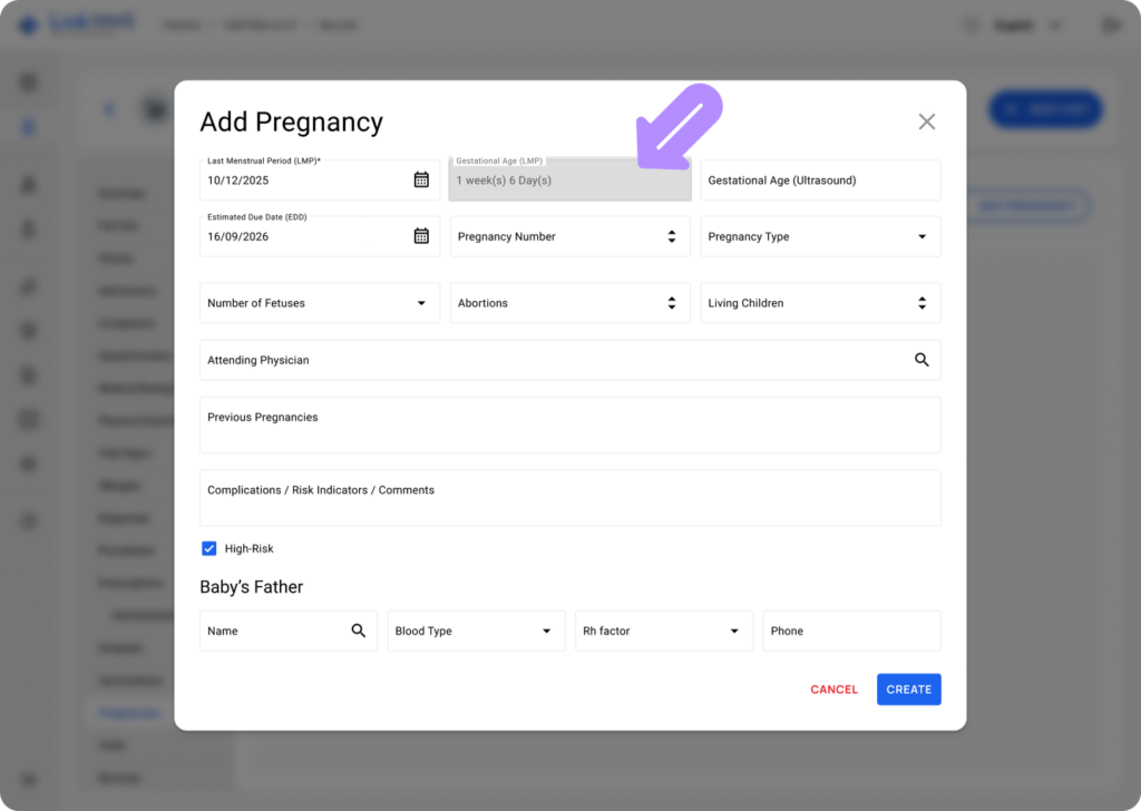 LinkHMS add the pregnancy 6