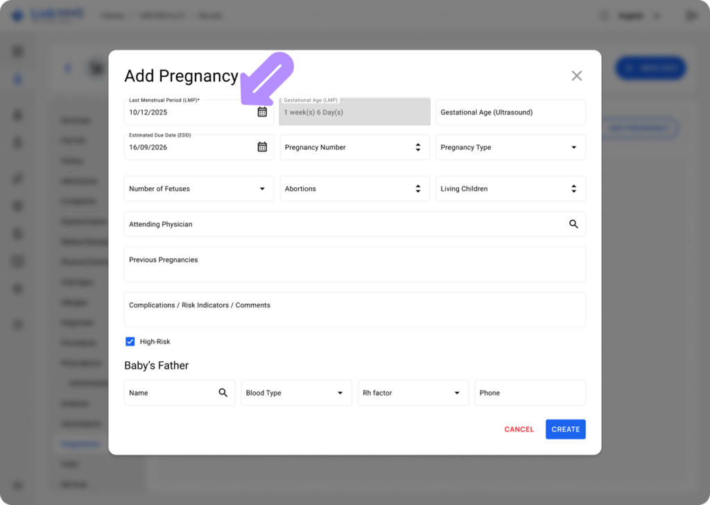 LinkHMS add the pregnancy 7