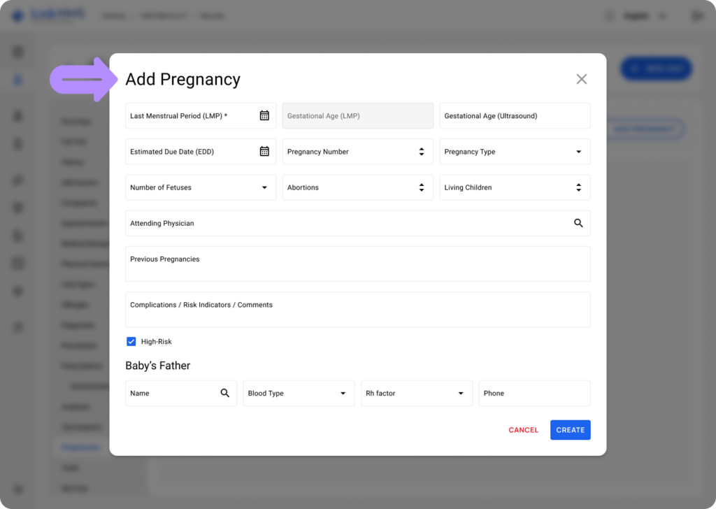 LinkHMS add the pregnancy 8