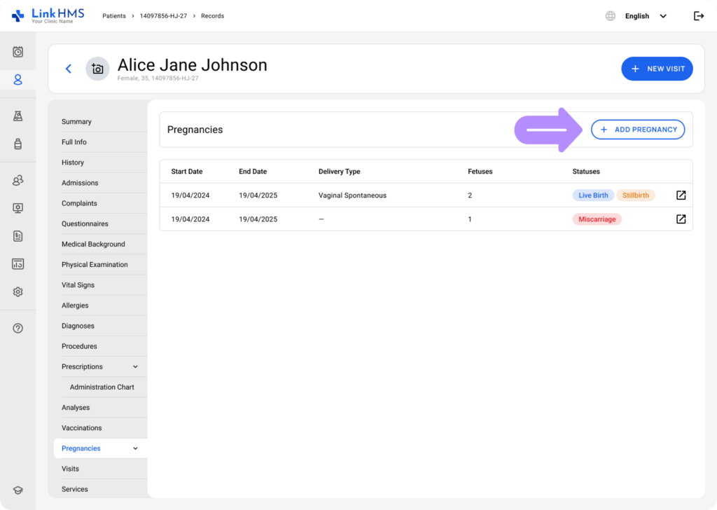 LinkHMS add the pregnancy 9