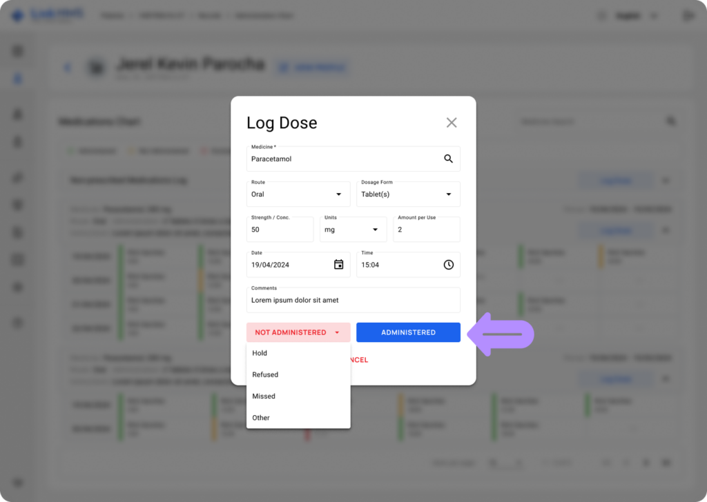 LinkHMS full medications chart 8