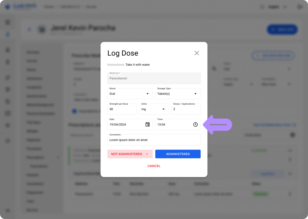 LinkHMS log inpatient medication admission 6
