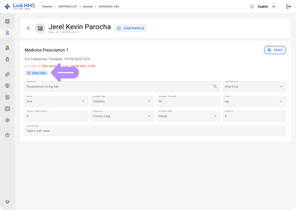 LinkHMS make a prescription in EMR 10