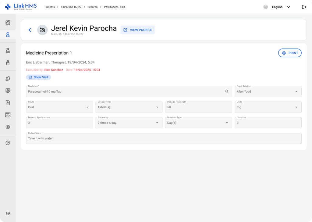 LinkHMS make a prescription in EMR 8